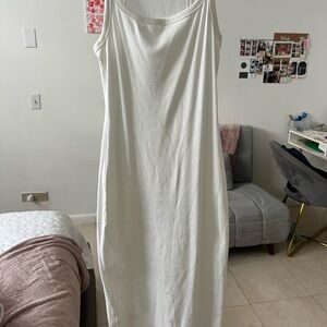 ASOS basic ribbed white dress